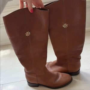 Tory Burch Brown Leather Riding Boots